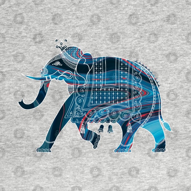 Ornate Thai Elephant In A Colorful Illustration by VintCam